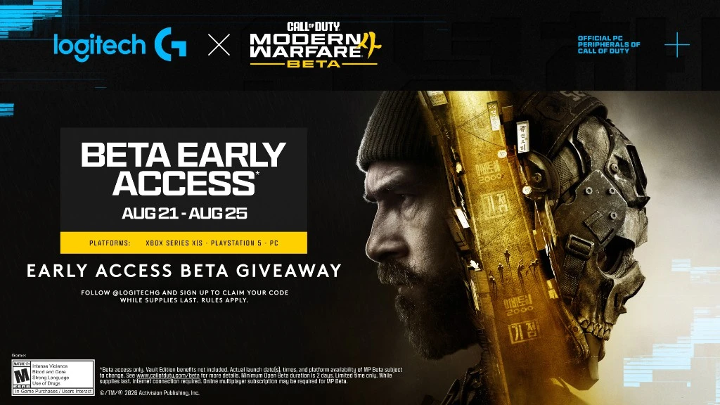 Logitech G Running MW4 Early Access Beta Code Giveaway image