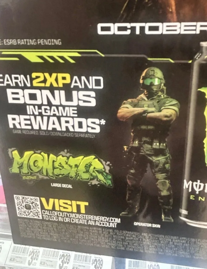 Confirmed: Monster Energy Partners with Call of Duty Again for MW4 Double XP image